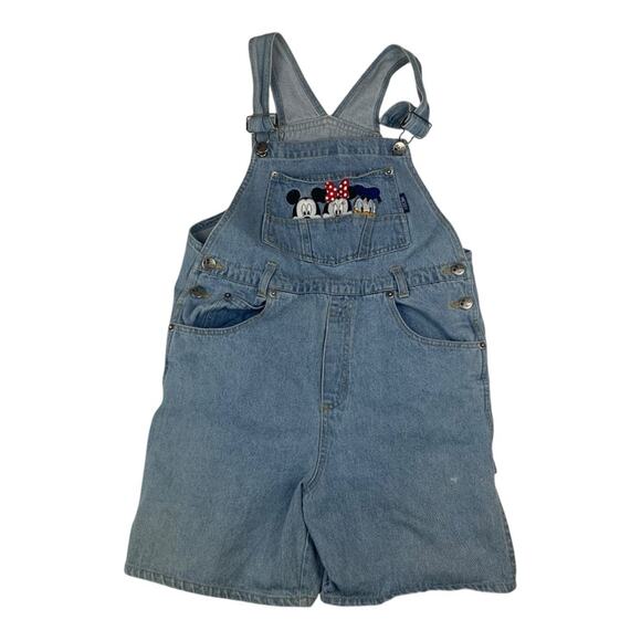 Vintage Disney kids size 14 denim overalls mickeys stuff embroidered Minnie duck - Picture 1 of 10